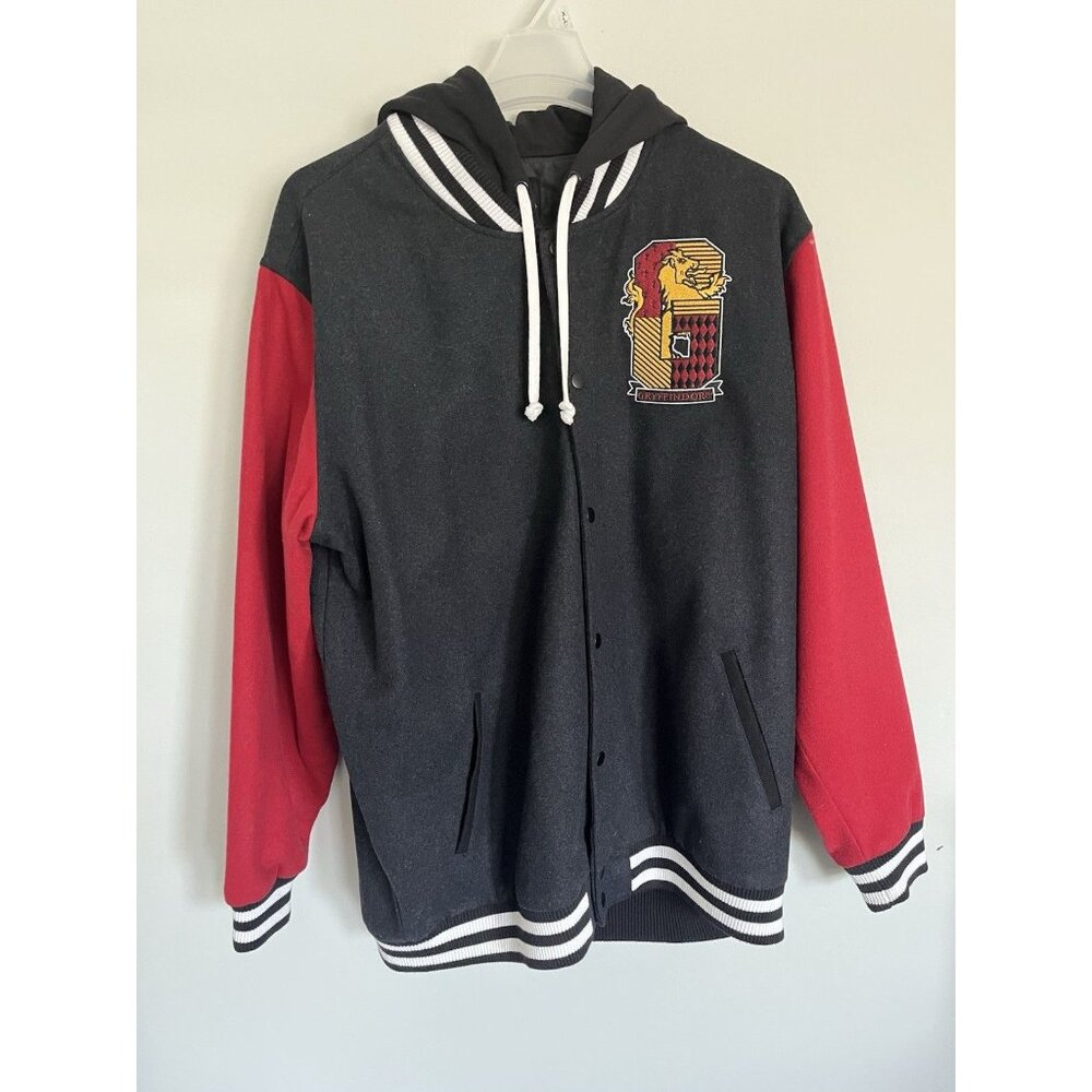 Harry Potter Gryffindor Hoodie Varsity Letterman Jacket Sz XXL Black & Red